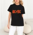 AC/DC Rock T-Shirts Handmade Fashion Graphic Print Shirts Cotton T-Shirt Women Soft T-Shirts Men Crew Neck Short Sleeve Shirt
