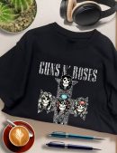 Guns N' Roses Rock Music Shirts Handmade Tee Fashion Graphic Print Shirts Cotton T-Shirt Women Soft T-Shirts Men Crew Neck Short Sleeve Shirt