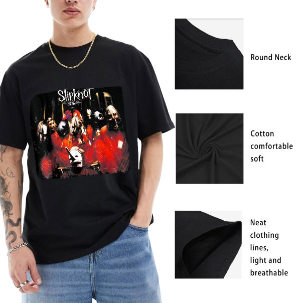 Slipknot T-Shirt Men Handmade Fashion Graphic Print Double Faced Shirts Cotton T-Shirt Women Soft T-Shirts Crew Neck Short Sleeve Shirt Hip Hop Tee Tops - Image 9