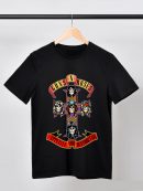 Men Guns N' Roses Rock T-Shirts Handmade Fashion Graphic Print Shirts Cotton T-Shirt Women Soft T-Shirts Crew Neck Short Sleeve Shirt