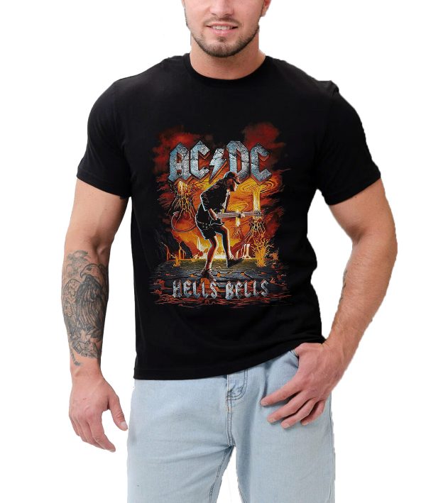 Men AC/DC Rock T-Shirts Handmade Fashion Graphic Print Shirts Cotton T-Shirt Women Soft T-Shirts Crew Neck Short Sleeve Shirt - Image 2
