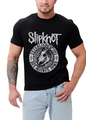 Slipknot Iowa Skull 1995 T-Shirt Men Handmade Fashion Graphic Print Shirts Cotton T-Shirt Women Soft T-Shirts Crew Neck Short Sleeve Shirt Hip Hop Tee Tops