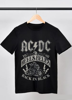 ACDC World Tour T-Shirts Handmade Fashion Graphic Print Shirts Cotton T-Shirt Women Soft T-Shirts Men Crew Neck Short Sleeve Shirt