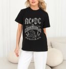 ACDC World Tour T-Shirts Handmade Fashion Graphic Print Shirts Cotton T-Shirt Women Soft T-Shirts Men Crew Neck Short Sleeve Shirt