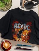 Men AC/DC Rock T-Shirts Handmade Fashion Graphic Print Shirts Cotton T-Shirt Women Soft T-Shirts Crew Neck Short Sleeve Shirt