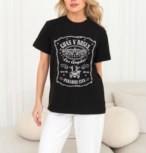 Guns N' Roses Paradise City Shirts Men Handmade Fashion Graphic Print Shirts Cotton T-Shirt Women Soft T-Shirts Crew Neck Short Sleeve Shirt Hip Hop Tee Tops - Image 4