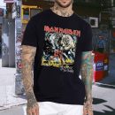 Men's Iron Maiden Eddie Number Of The Beast T-Shirt Vintage Rock Band Fan pop Rock Music World Tour Crewneck Cotton T-Shirt