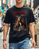 Metallica Unforgiven Adult Black T Shirt Cotton Soft Crew Neck Short Sleeve Shirt for Band Music Fans