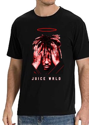 Men's Women's Unisex Juice WRLD Vintage Crewneck Rapper T-Shirt Novelty Graphic Tee Tops T-Shirt Album Rock Music T Shirt Black
