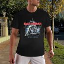 Men's Iron Maiden Band Aces High T-Shirt Vintage Rock Graphic Tee Cotton Rock Fan pop Rock Music World Tour Black T-Shirt