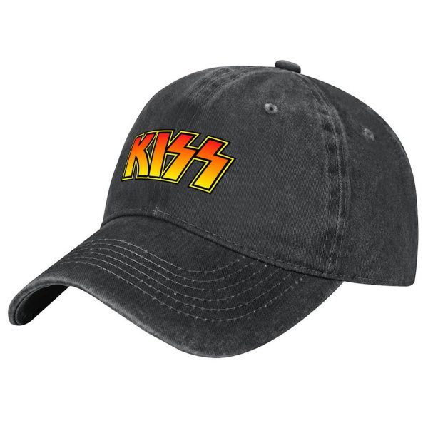 Men’s KISS Rock Music Bnad Vintage Washed Cotton Baseball Cap - Image 4