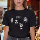 Men's KISS 1974 KISS Tee Vintage Rock Graphic Tee 80s Music Shirt Cotton Rock Fan pop Rock Music World Tour Black T-Shirt