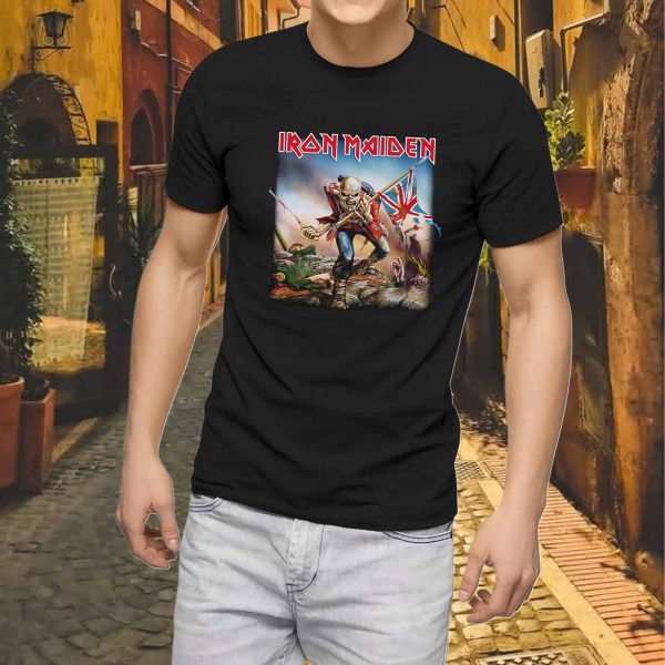Men's Iron Maiden Band The Trooper T-Shirt Vintage Rock Graphic Tee Cotton Rock Fan pop Rock Music World Tour Black Unisex T-Shirt - Image 6