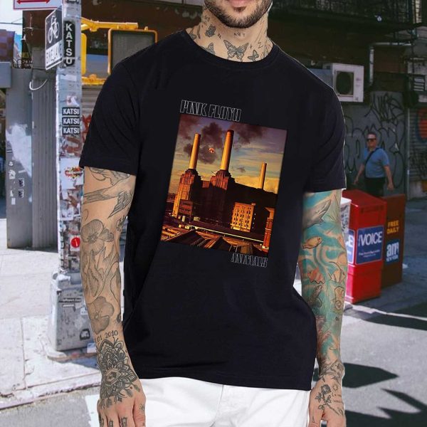 Men's Pink Floyd Band SPINK FLOYD FADED ANIMALS T-Shirt T-Shirt Vintage Rock Graphic Tee Cotton Rock Fan pop Rock Music World Tour Black Unisex T-Shirt - Image 3