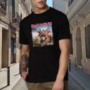 Men's Iron Maiden Band The Trooper T-Shirt Vintage Rock Graphic Tee Cotton Rock Fan pop Rock Music World Tour Black Unisex T-Shirt