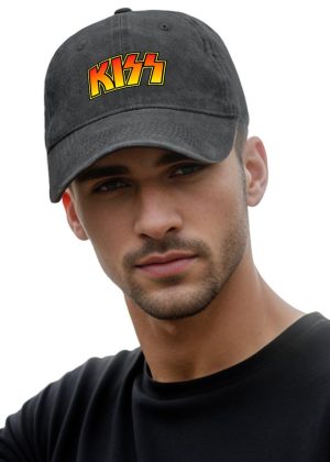 Men’s KISS Rock Music Bnad Vintage Washed Cotton Baseball Cap