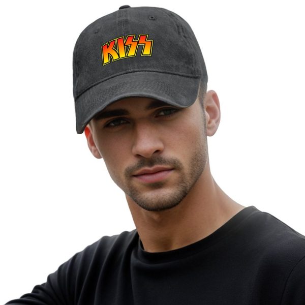 Men’s KISS Rock Music Bnad Vintage Washed Cotton Baseball Cap