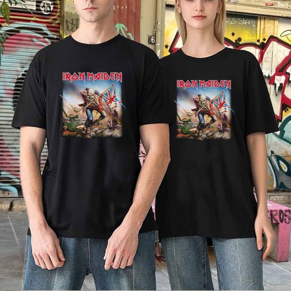 Men's Iron Maiden Band The Trooper T-Shirt Vintage Rock Graphic Tee Cotton Rock Fan pop Rock Music World Tour Black Unisex T-Shirt - Image 4