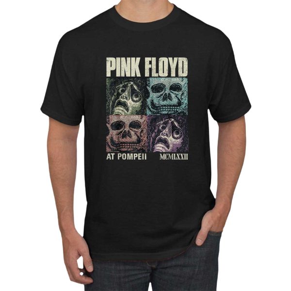 Men's Pink Floyd Band Live at Pompeii Memento Mori T-Shirt Vintage Rock Graphic Tee Cotton Rock Fan pop Rock Music World Tour Black Unisex T-Shirt - Image 3