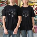 Men's KISS Fab Four Unisex Adult Black Crew Neck Short Sleeve Classic Fit T-Shirt Music Shirt Cotton Rock Fan pop Rock Music World Tour Black T-Shirt