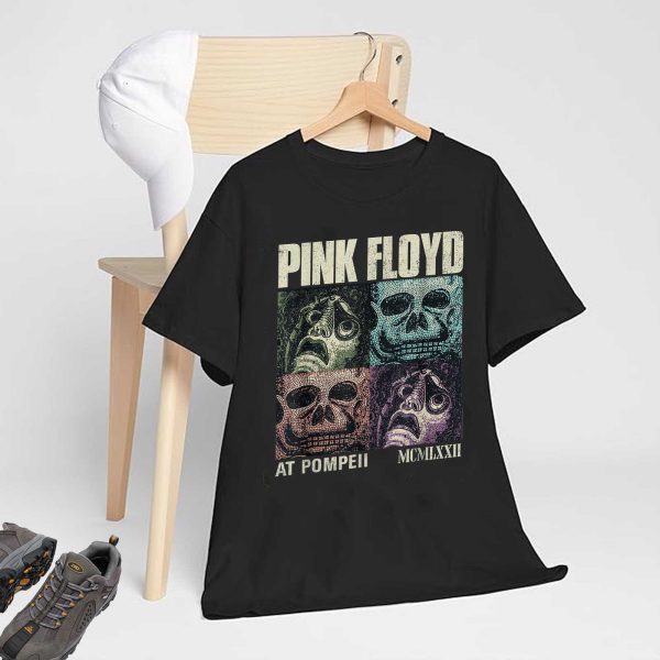 Men's Pink Floyd Band Live at Pompeii Memento Mori T-Shirt Vintage Rock Graphic Tee Cotton Rock Fan pop Rock Music World Tour Black Unisex T-Shirt - Image 2