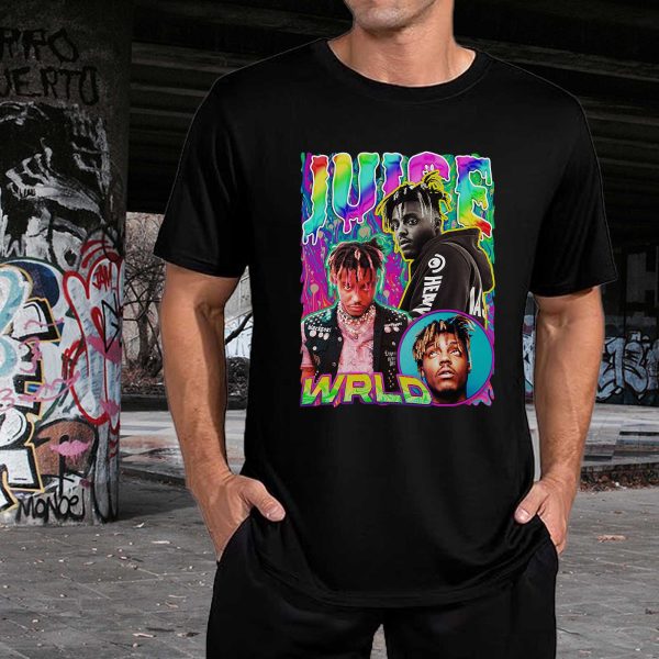 Men's Women's Unisex Juice WRLD Vintage Crewneck Rapper T-Shirt Novelty Graphic Tee Tops T-Shirt Album Rock Music T Shirt Black - Image 3