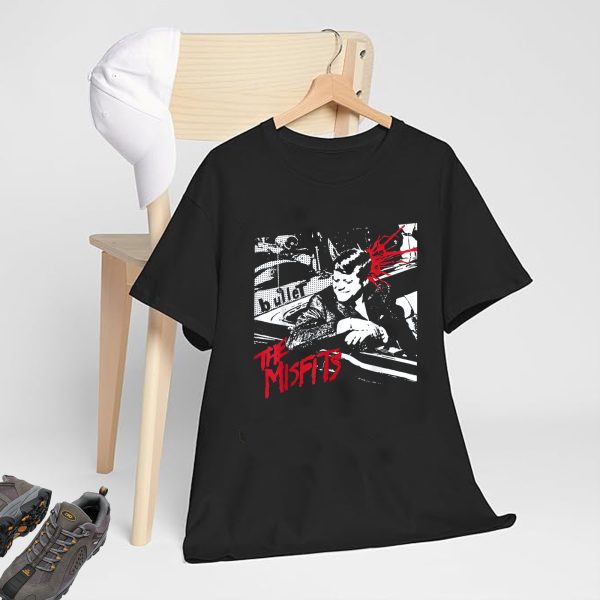 Men's The Misfits Band Green Skull Logo Misfit Vintage Rock Graphic Tee 80s Music Shirt Graphic Fashion Crewneck T-Shirt Cotton Rock Fan pop Rock Music World Tour Black T-Shirt - Image 2