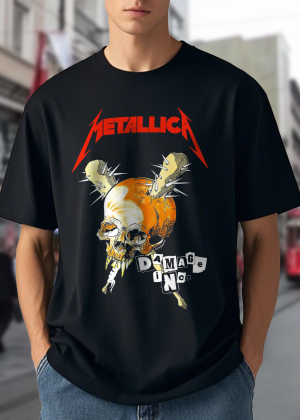Metallica Men's Standard Damage Inc Tour T-Shirt Tee Cotton Soft Crew Neck Short Sleeve Shirt for Band Music Fans