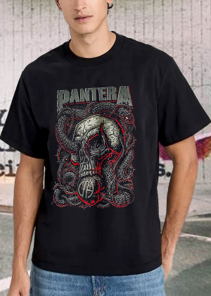 PANTERA Venomous Official T-Shirt Cotton Soft Crew Neck Short Sleeve Shirt for Band Music Fans