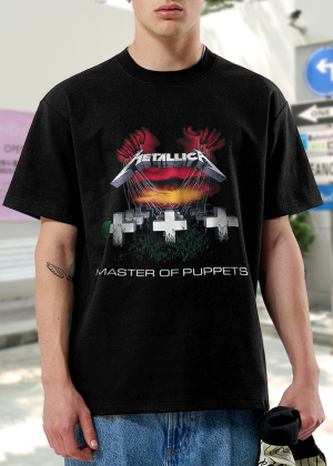 Metallica Men's Standard Master of Puppets T-Shirt Cotton Soft Crew Neck Short Sleeve Shirt for Band Music Fans