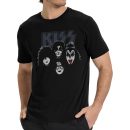 Men's KISS Fab Four Unisex Adult Black Crew Neck Short Sleeve Classic Fit T-Shirt Music Shirt Cotton Rock Fan pop Rock Music World Tour Black T-Shirt