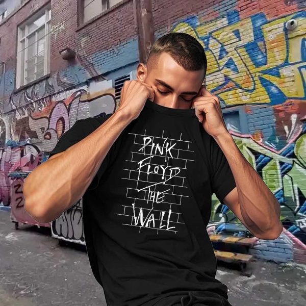 Men's Pink Floyd Band The Wall T-Shirt Vintage Rock Graphic Tee Cotton Rock Fan pop Rock Music World Tour Black Unisex T-Shirt - Image 4