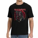 Men's Iron Maiden Band Senjutsu Eddie Red Circle T-Shirt Vintage Rock Graphic Tee Cotton Rock Fan Pop Rock Music World Tour Black Unisex T-Shirt