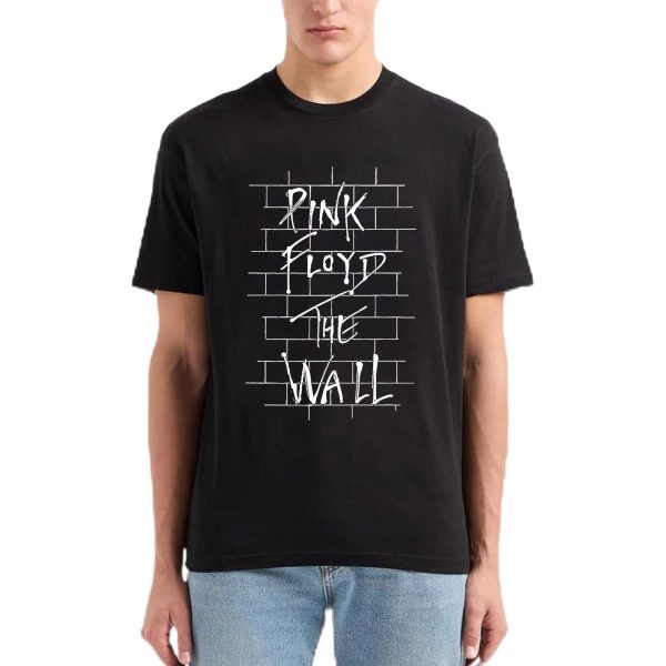 Men's Pink Floyd Band The Wall T-Shirt Vintage Rock Graphic Tee Cotton Rock Fan pop Rock Music World Tour Black Unisex T-Shirt