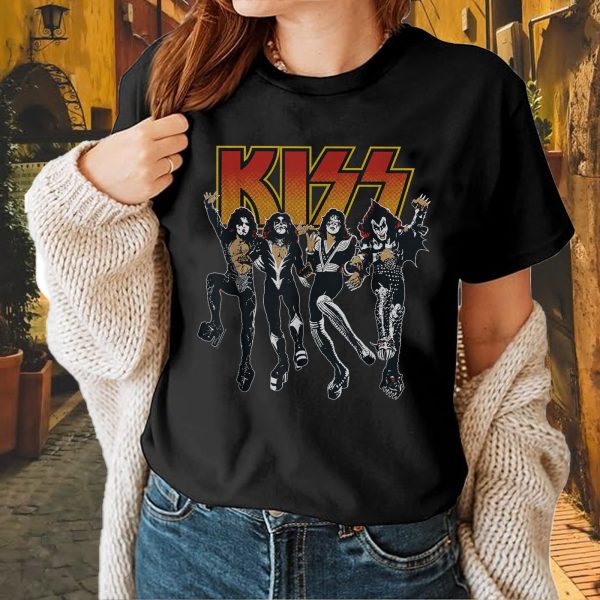 Men's KISS Cotton Rock Fan Pop Rock Music World Tour Black T-Shirt Unisex Adult Slim Fit Black Cartoon T-Shirt - Image 6