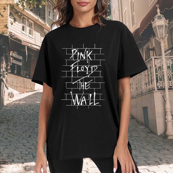Men's Pink Floyd Band The Wall T-Shirt Vintage Rock Graphic Tee Cotton Rock Fan pop Rock Music World Tour Black Unisex T-Shirt - Image 2