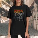 Men's KISS Cotton Rock Fan Pop Rock Music World Tour Black T-Shirt Unisex Adult Slim Fit Black Cartoon T-Shirt