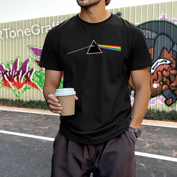 Men's Pink Floyd Dark Side of The Moon Album Rock Music T Shirt Black Collection World Tour Black Unisex T-Shirt - Image 5