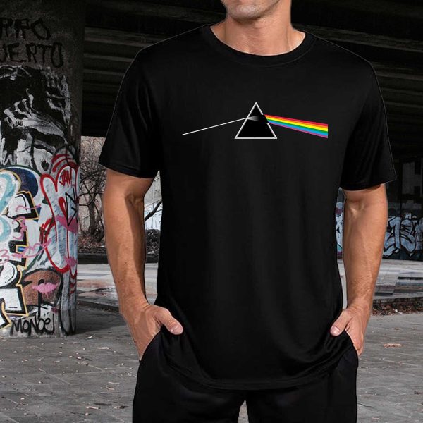Men's Pink Floyd Dark Side of The Moon Album Rock Music T Shirt Black Collection World Tour Black Unisex T-Shirt - Image 4