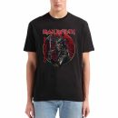 Men's Iron Maiden Band Senjutsu Eddie Red Circle T-Shirt Vintage Rock Graphic Tee Cotton Rock Fan Pop Rock Music World Tour Black Unisex T-Shirt