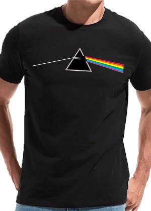 Men's Pink Floyd Dark Side of The Moon Album Rock Music T Shirt Black Collection World Tour Black Unisex T-Shirt