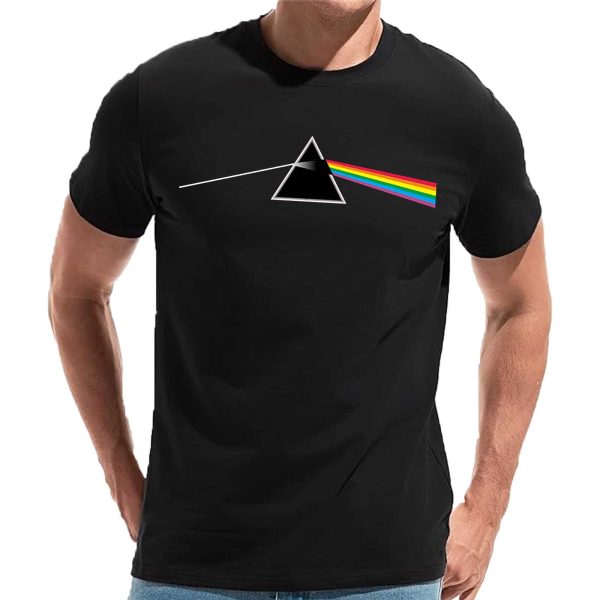 Men's Pink Floyd Dark Side of The Moon Album Rock Music T Shirt Black Collection World Tour Black Unisex T-Shirt