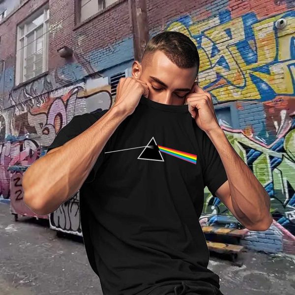 Men's Pink Floyd Dark Side of The Moon Album Rock Music T Shirt Black Collection World Tour Black Unisex T-Shirt - Image 3