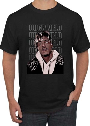 Men's Women's Unisex Juice WRLD Vintage Crewneck Rapper T-Shirt Novelty Graphic Tee Tops T-Shirt Album Rock Music T Shirt Black