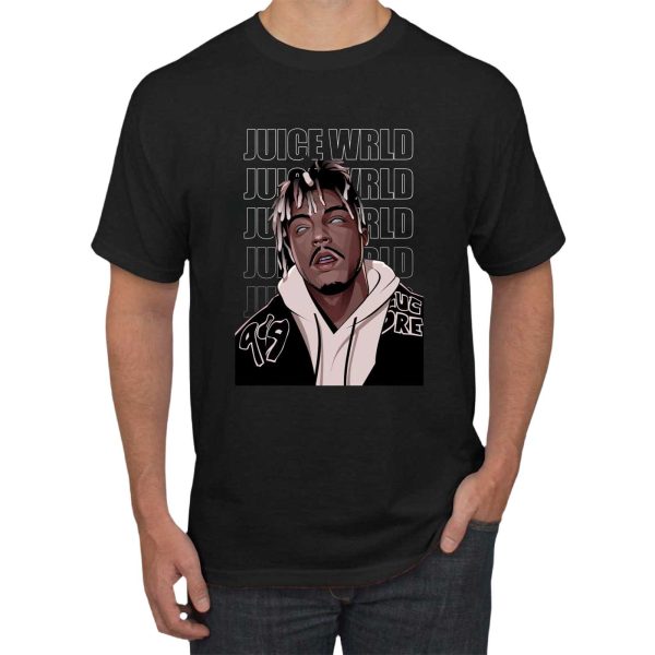 Men's Women's Unisex Juice WRLD Vintage Crewneck Rapper T-Shirt Novelty Graphic Tee Tops T-Shirt Album Rock Music T Shirt Black