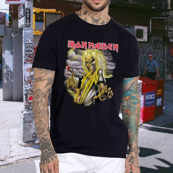 Men's Iron Maiden Band T-Shirt Killers Album Cover Mens Short Sleeve T-Shirts Classic Rock Graphic Tees - Image 3