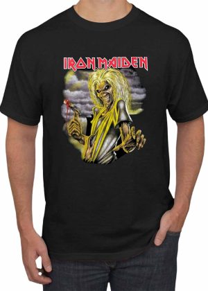 Men's Iron Maiden Band T-Shirt Killers Album Cover Mens Short Sleeve T-Shirts Classic Rock Graphic Tees