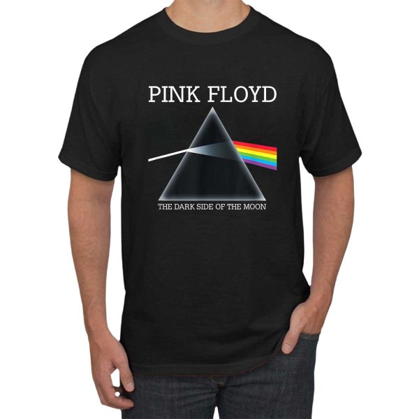 Men's Pink Floyd Band The Dark Side Of The Moon T-Shirt Album Rock Music T Shirt Black Collection World Tour Black Unisex T-Shirt