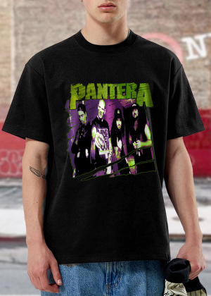 Pantera Official Vintage Group Sketch T-Shirt Cotton Soft Crew Neck Short Sleeve Shirt for Band Music Fans