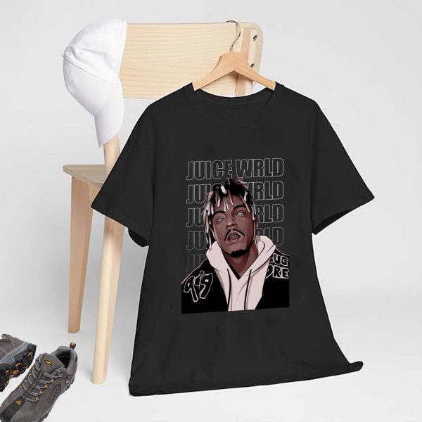 Men's Women's Unisex Juice WRLD Vintage Crewneck Rapper T-Shirt Novelty Graphic Tee Tops T-Shirt Album Rock Music T Shirt Black - Image 4